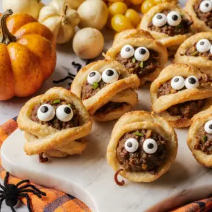 Mumien Hackfleischbällchen für gruselige Feste 3 Mumien Hackfleischbällchen für gruselige Feste