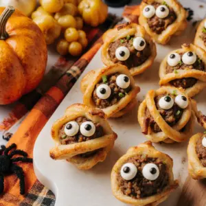 Mumien Hackfleischbällchen für gruselige Feste 2 Mumien Hackfleischbällchen für gruselige Feste