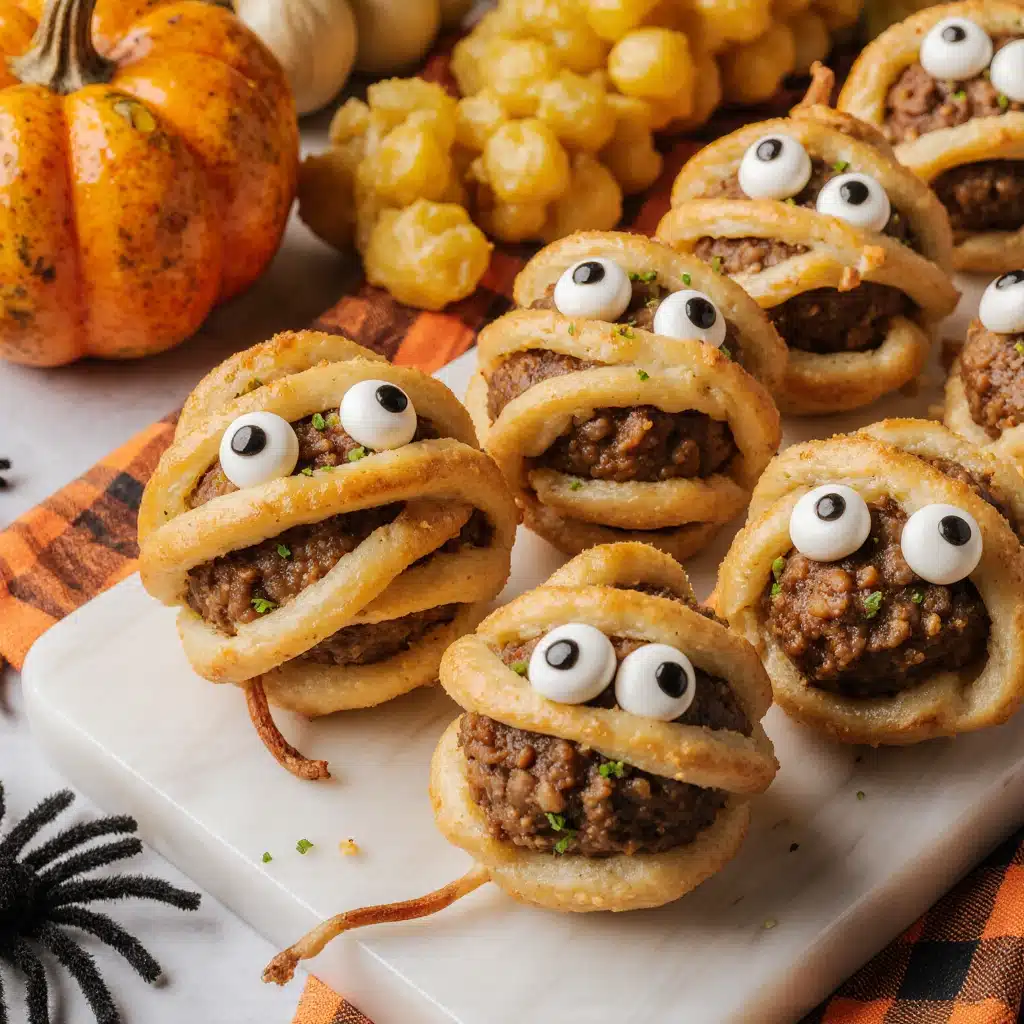 Mumien Hackfleischbällchen für gruselige Feste