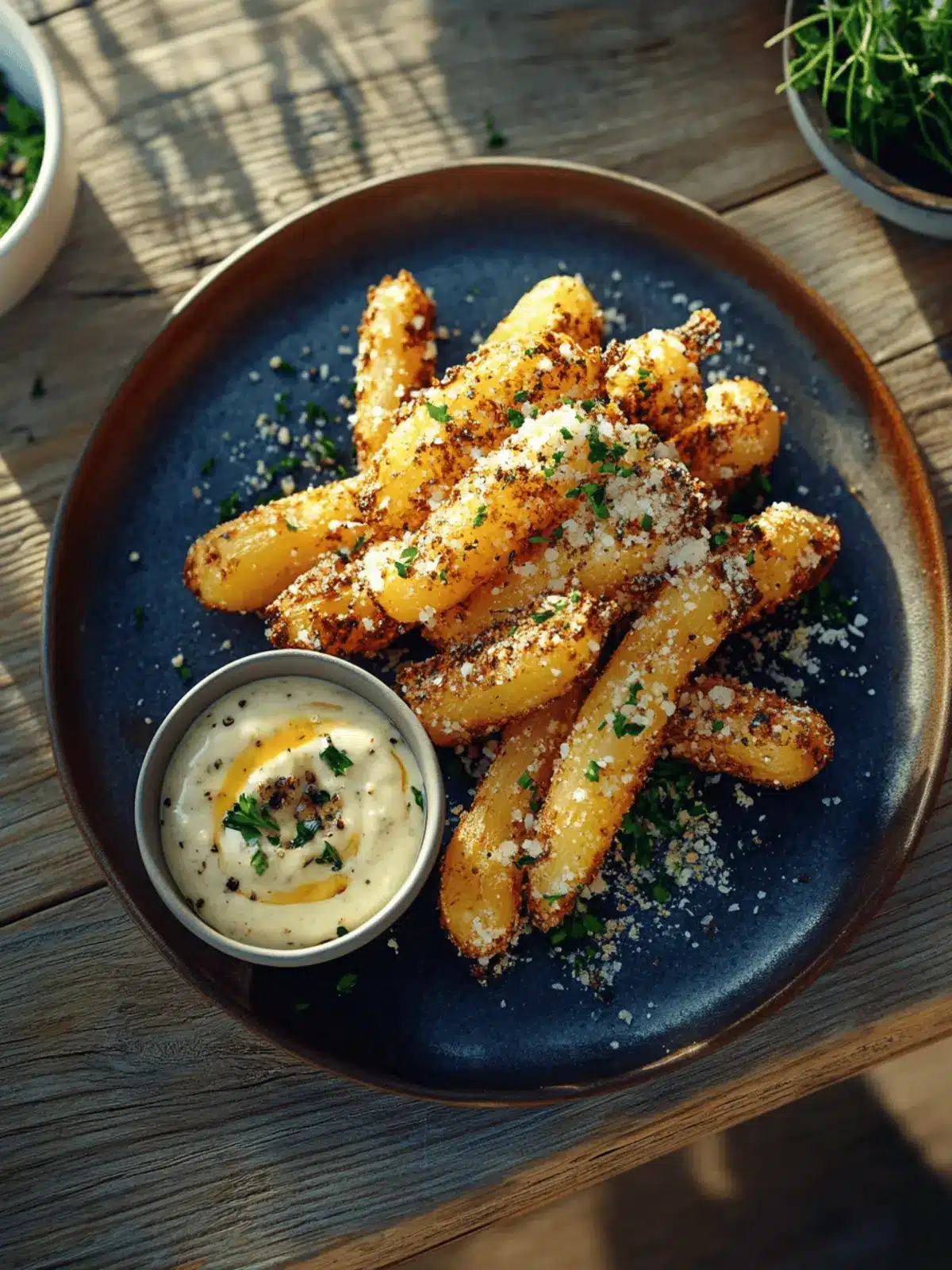 Kohlrabi-Pommes mit Aioli