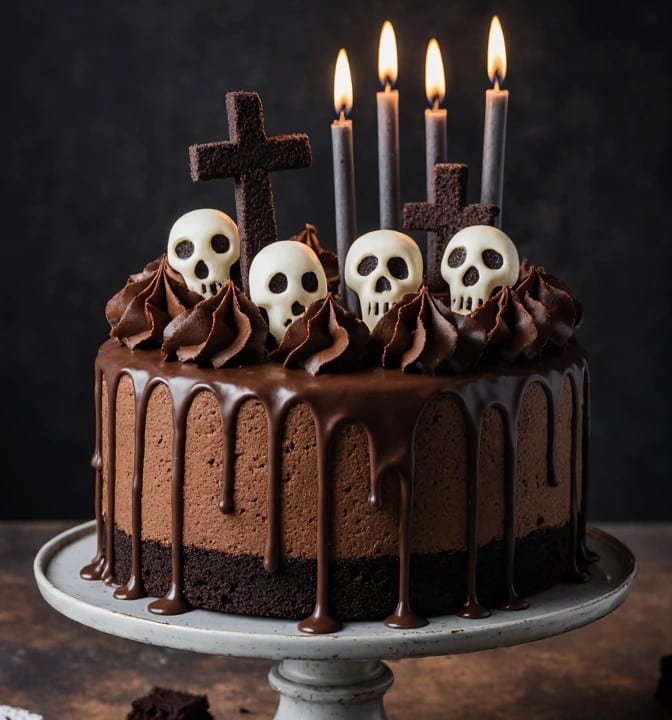 Friedhof Schokoladenkuchen für dein Halloween Fest