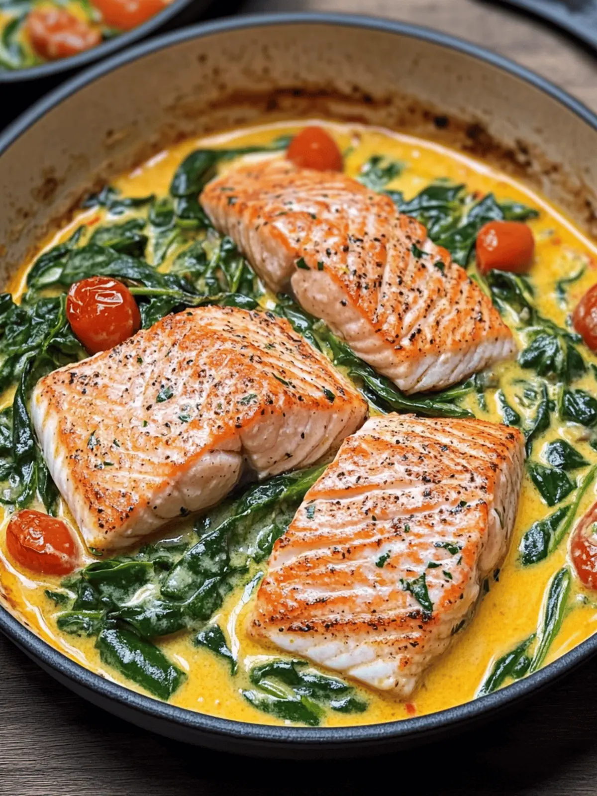 Lachs mit Spinat und Tomaten