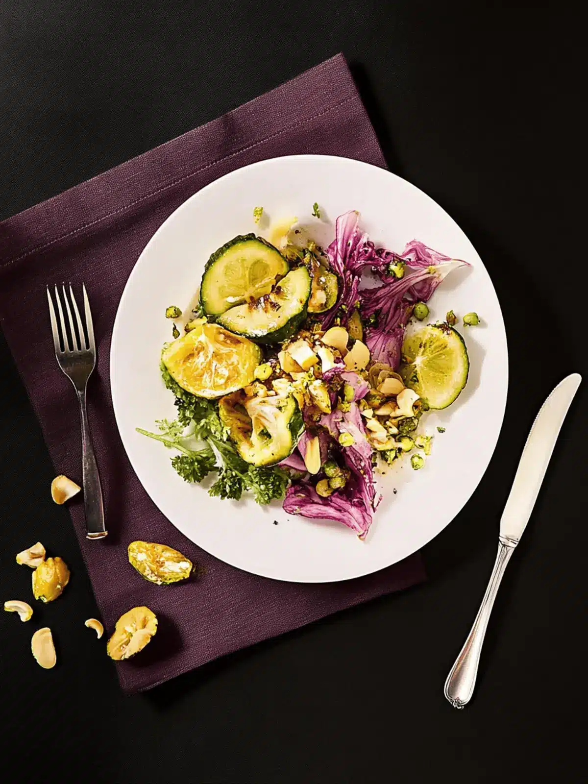 Rotkohlsalat mit gegrillter Avocado