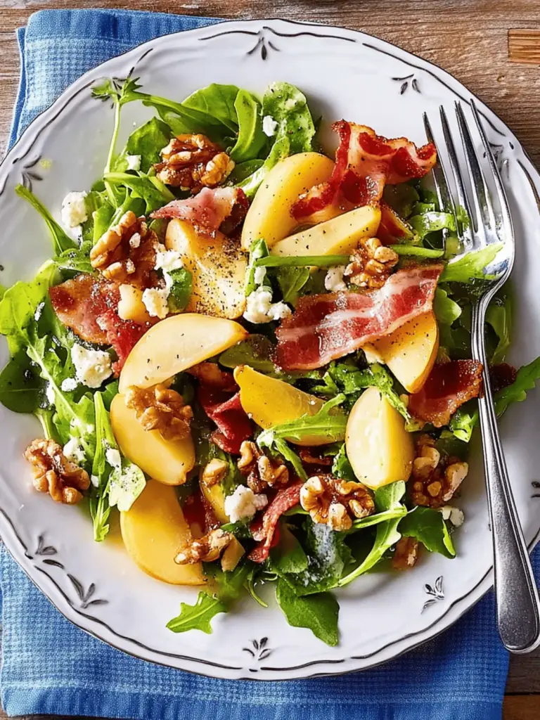 Herbstsalat mit Birnen, Walnüssen & Bacon