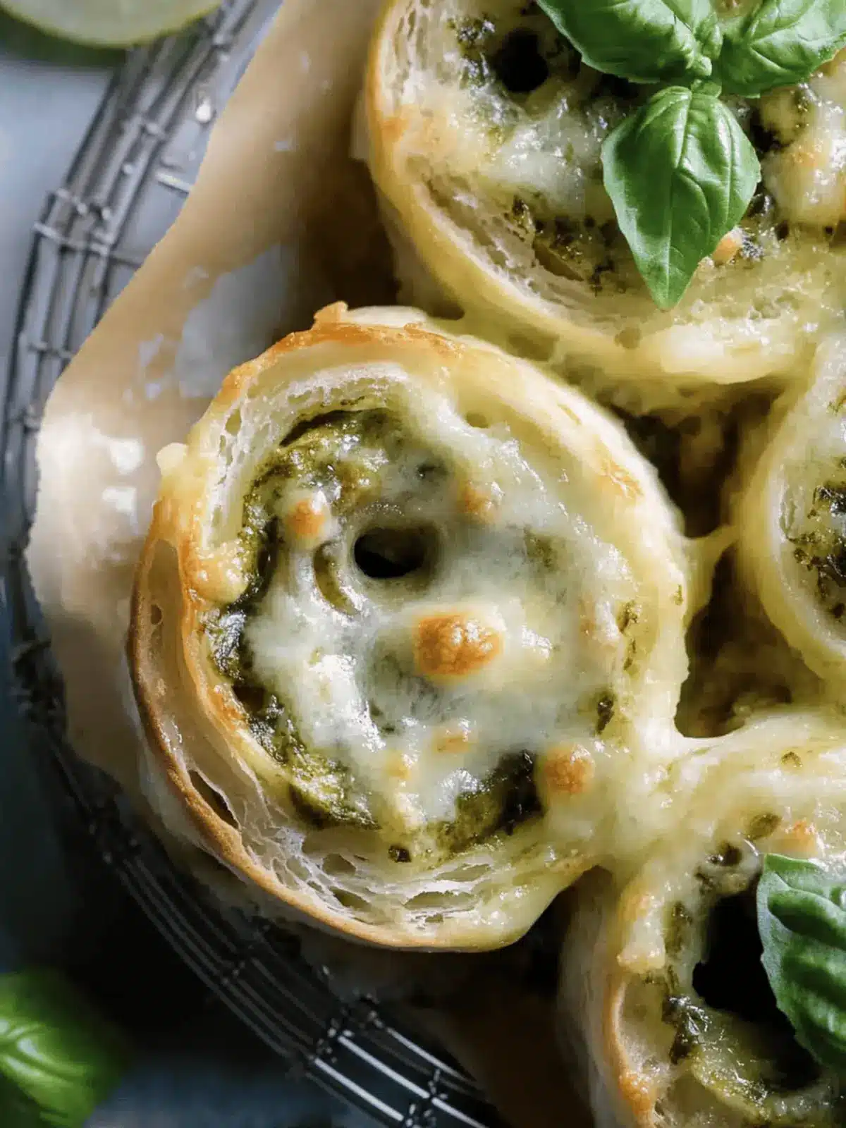 Pizzaschnecken mit Pesto und Mozzarella für jeden Anlass 4 Pizzaschnecken mit Pesto und Mozzarella