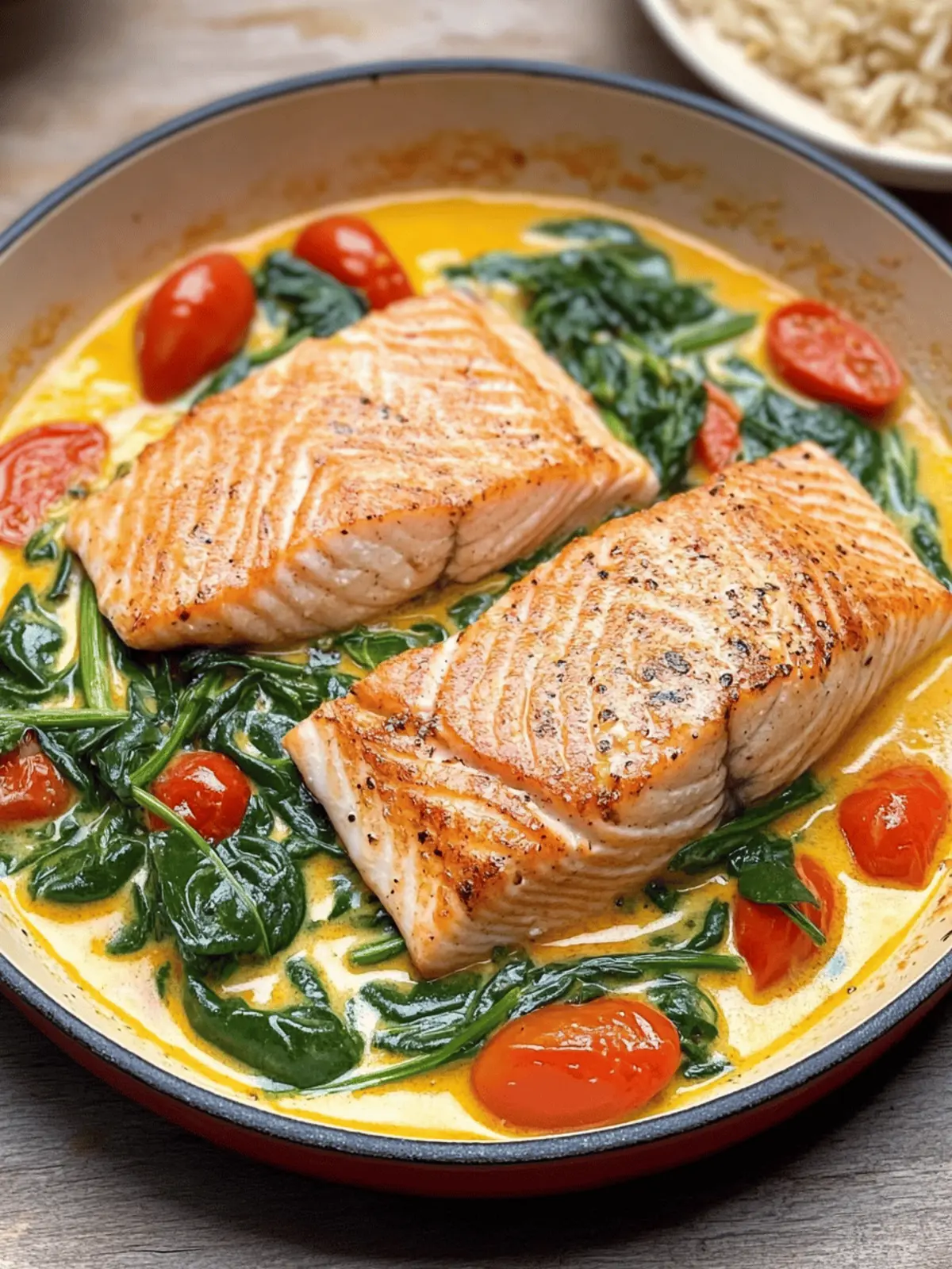 Lachs mit Spinat und Tomaten