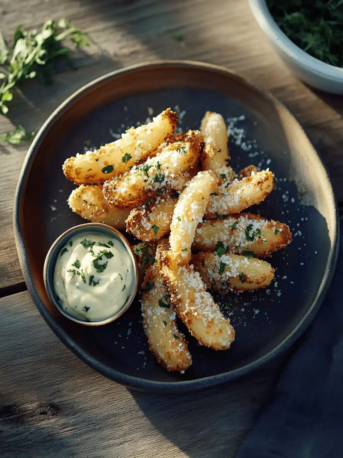 Kohlrabi-Pommes mit Aioli