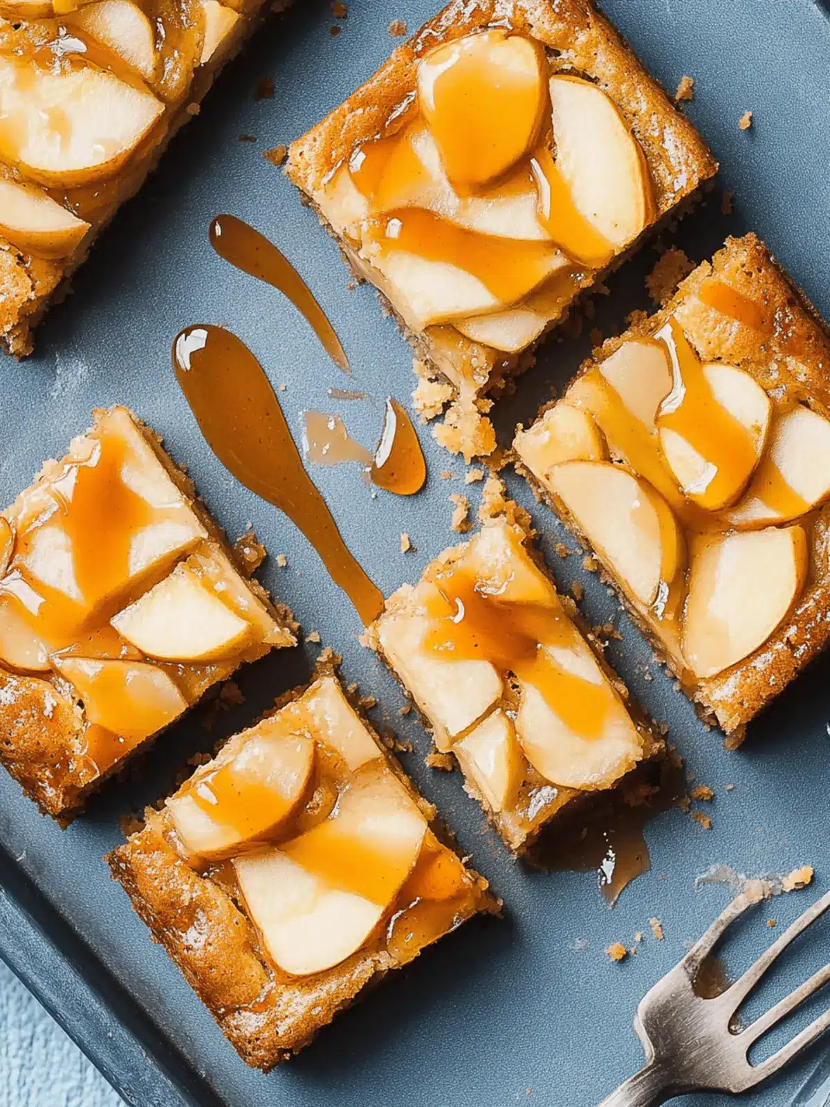 Apfel Blondies mit Karamell