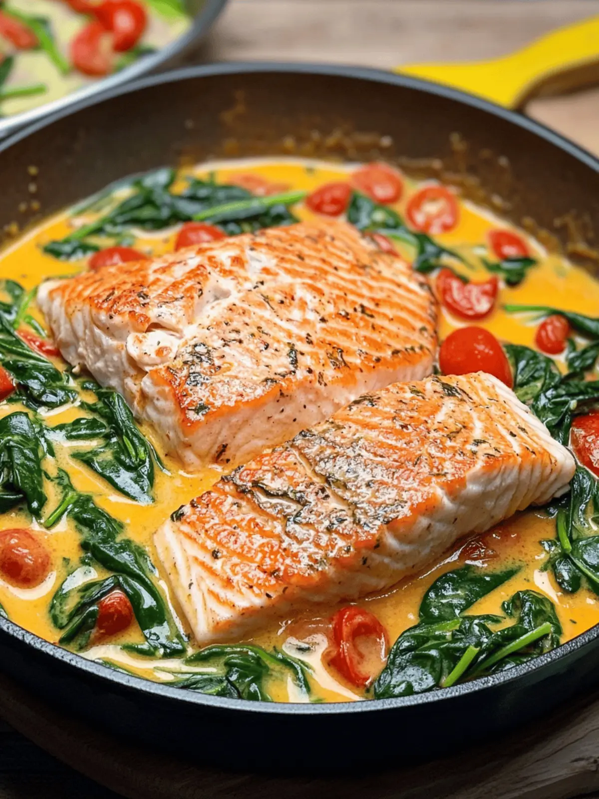 Lachs mit Spinat und Tomaten