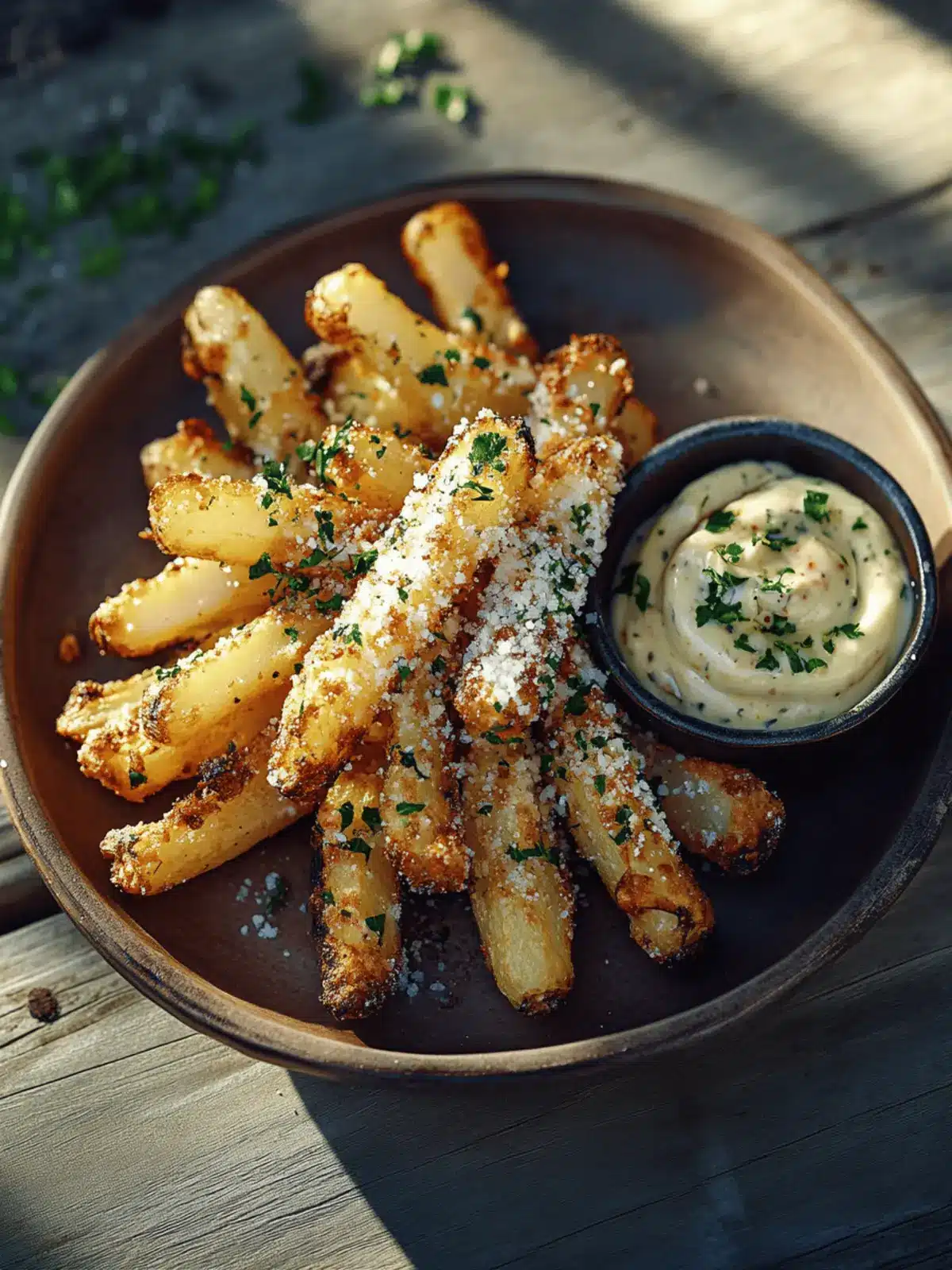 Kohlrabi-Pommes mit Aioli