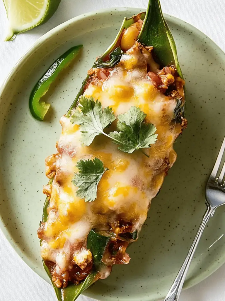 Rindfleisch- und Reisgefüllte Poblano-Paprika