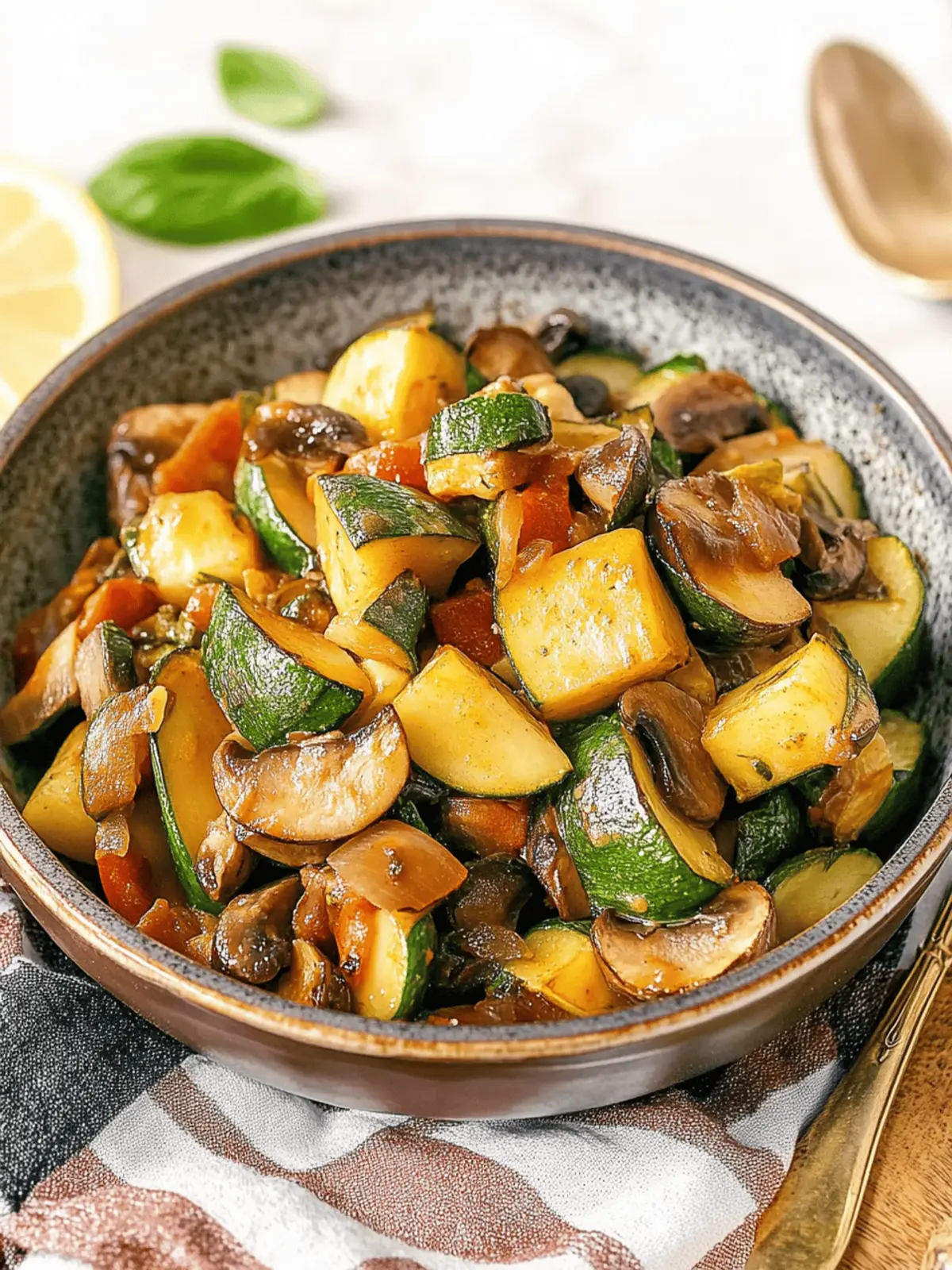 Würzige Pilz-Zucchini-Pfanne für ein schnelles Abendessen 5 Würzige Pilz-Zucchini-Pfanne