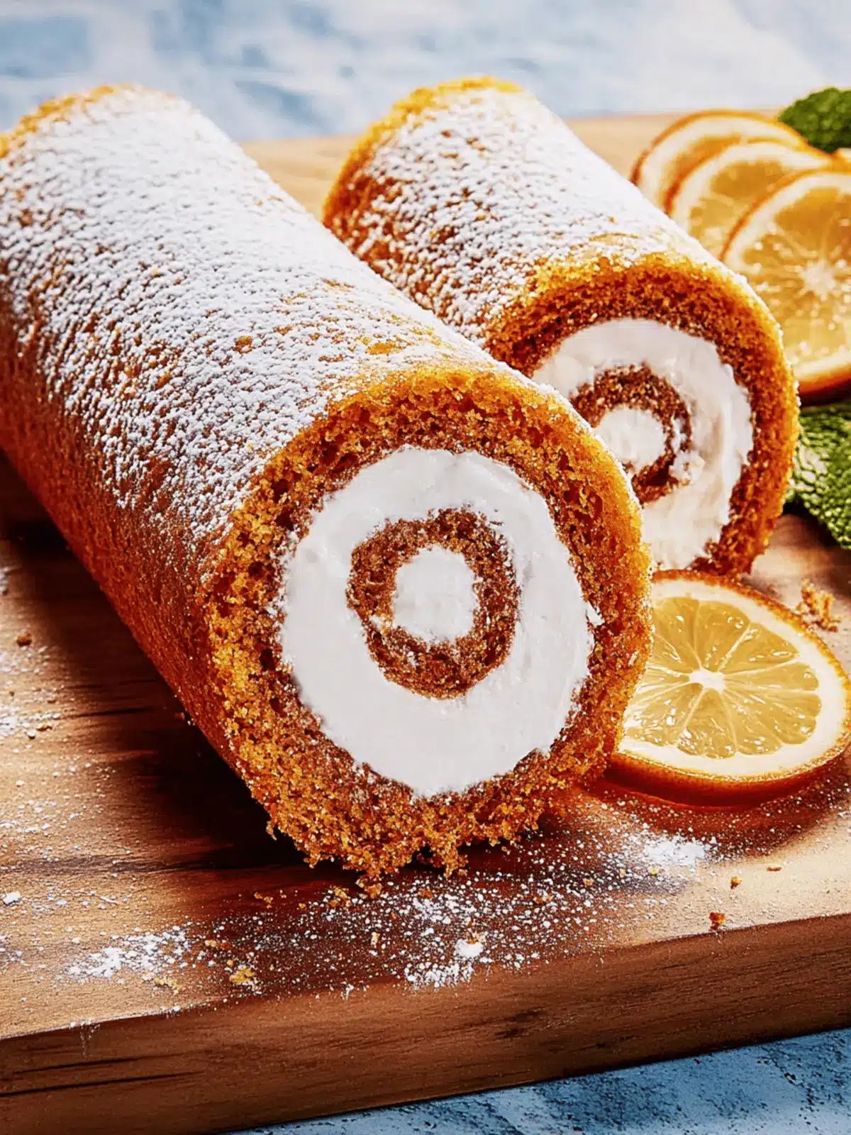 Kürbisrolle mit cremiger Füllung für den Herbst 4 Kürbisrolle