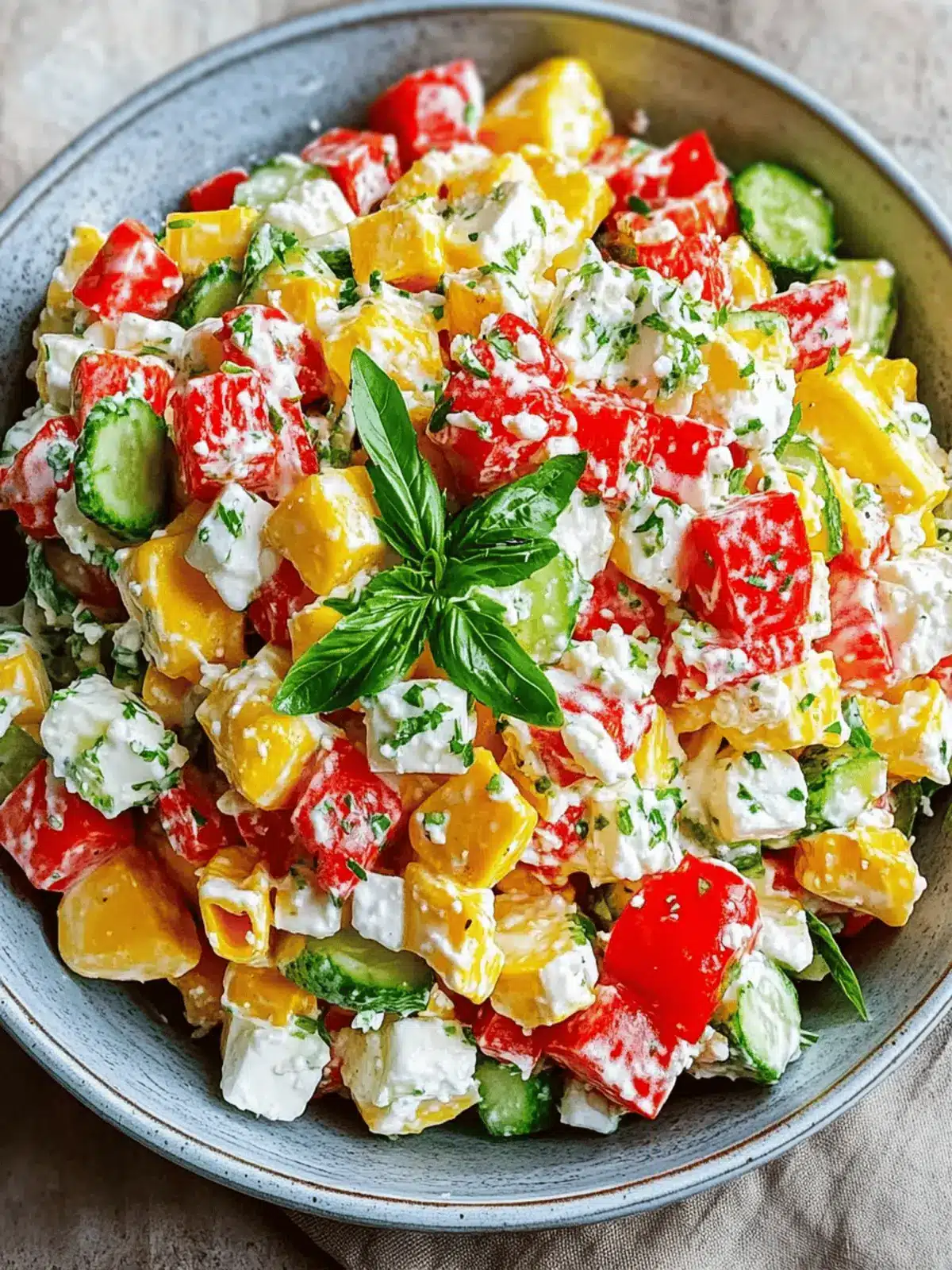 Frischer Paprika-Mais-Salat mit Feta und Joghurt-Dressing 2 Frischer Paprika-Mais-Salat mit Feta & Joghurt-Dressing