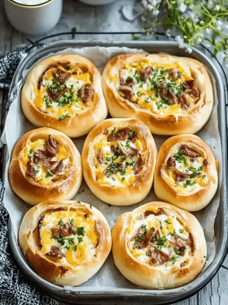 Frühstücksbrötchen mit Käse und Schinken