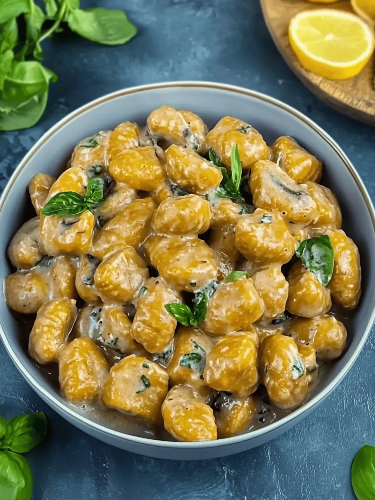 Cremige Gnocchi mit Pilzen und Speck