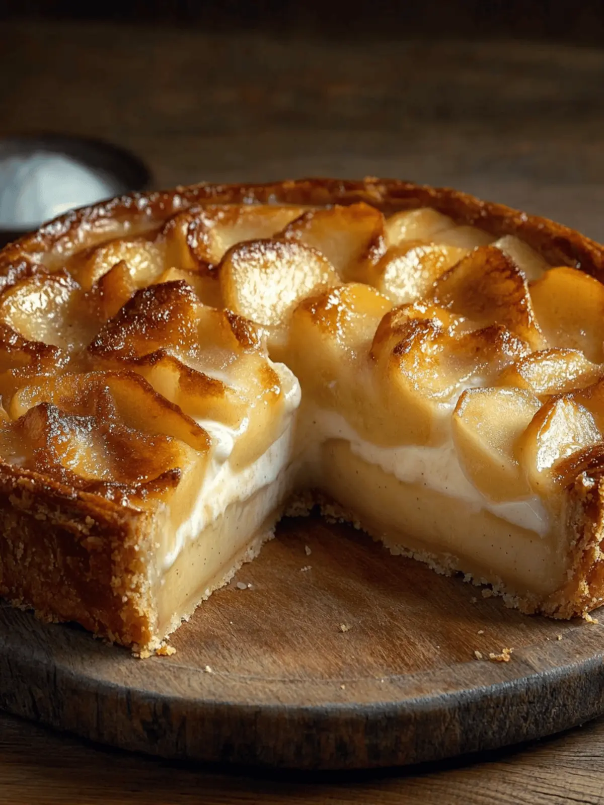 Apple pie with vanilla pudding