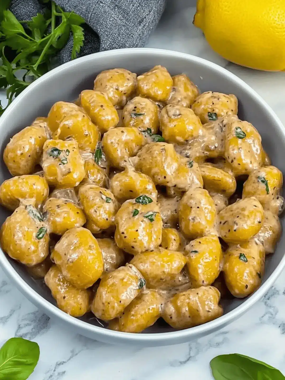 Cremige Gnocchi mit Pilzen und Speck