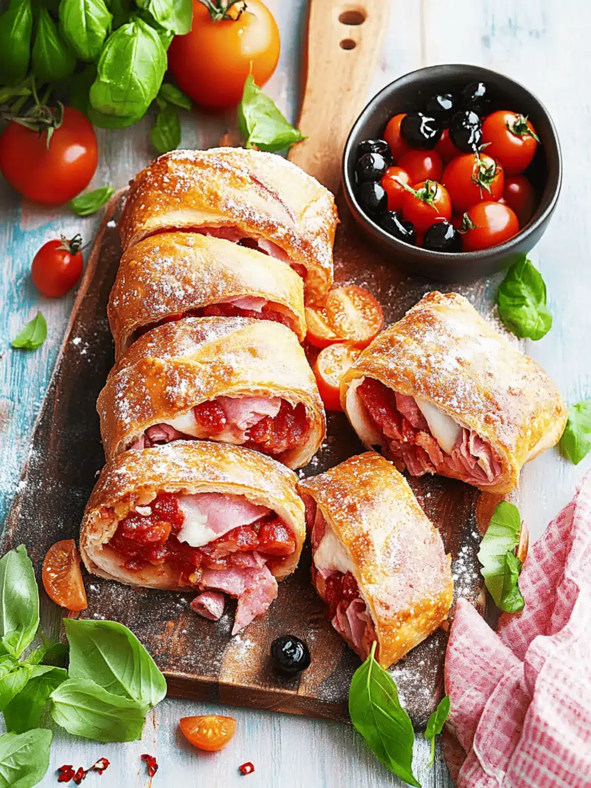 Gefüllte Pizzarolle – Der perfekte Snack für Zuhause 2 Gefüllte Pizzarolle