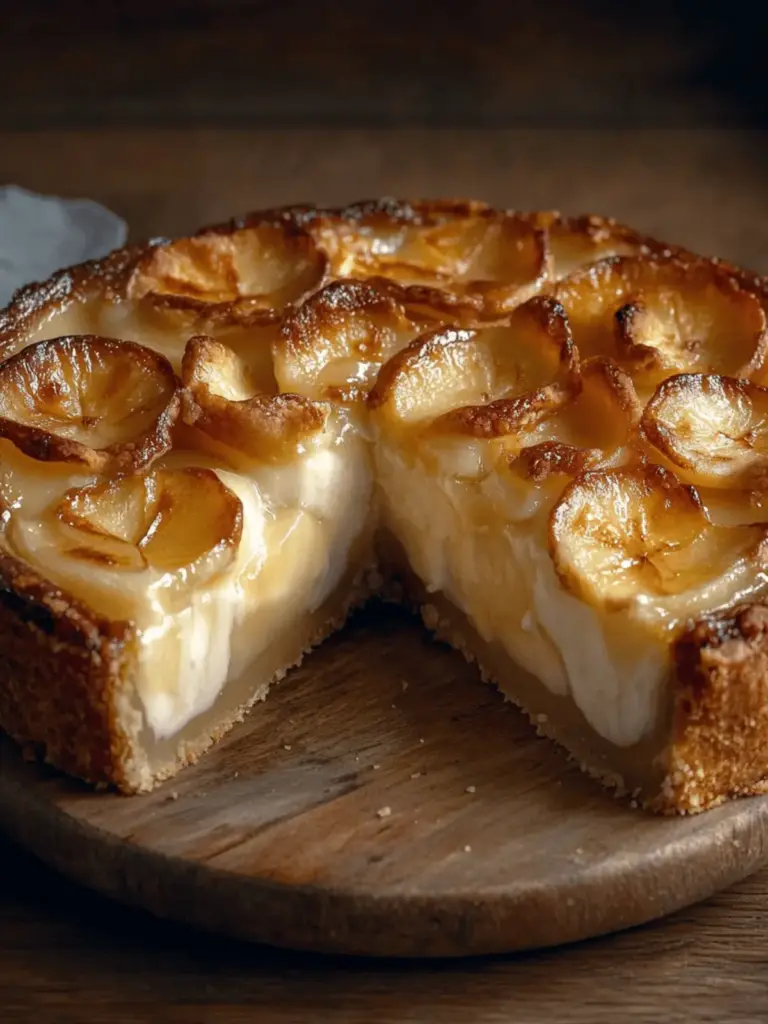 Apple pie with vanilla pudding