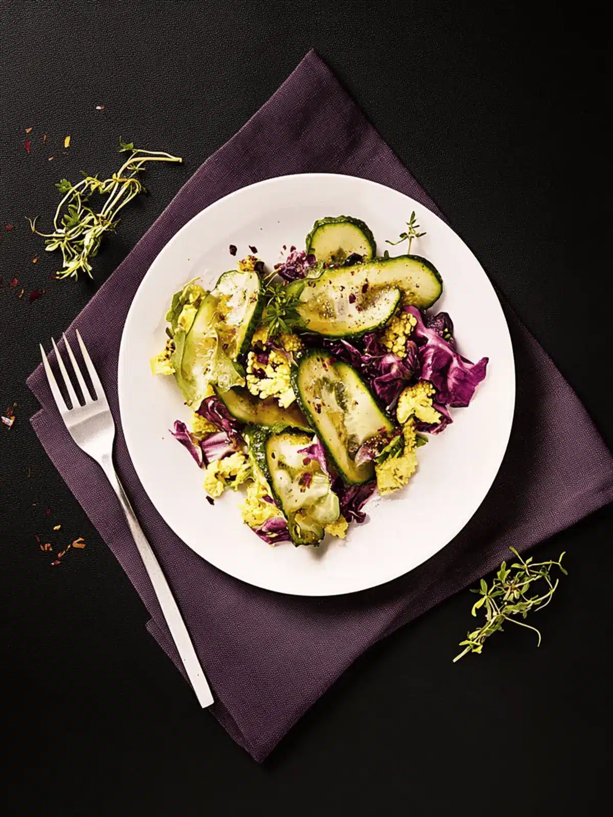 Rotkohlsalat mit gegrillter Avocado