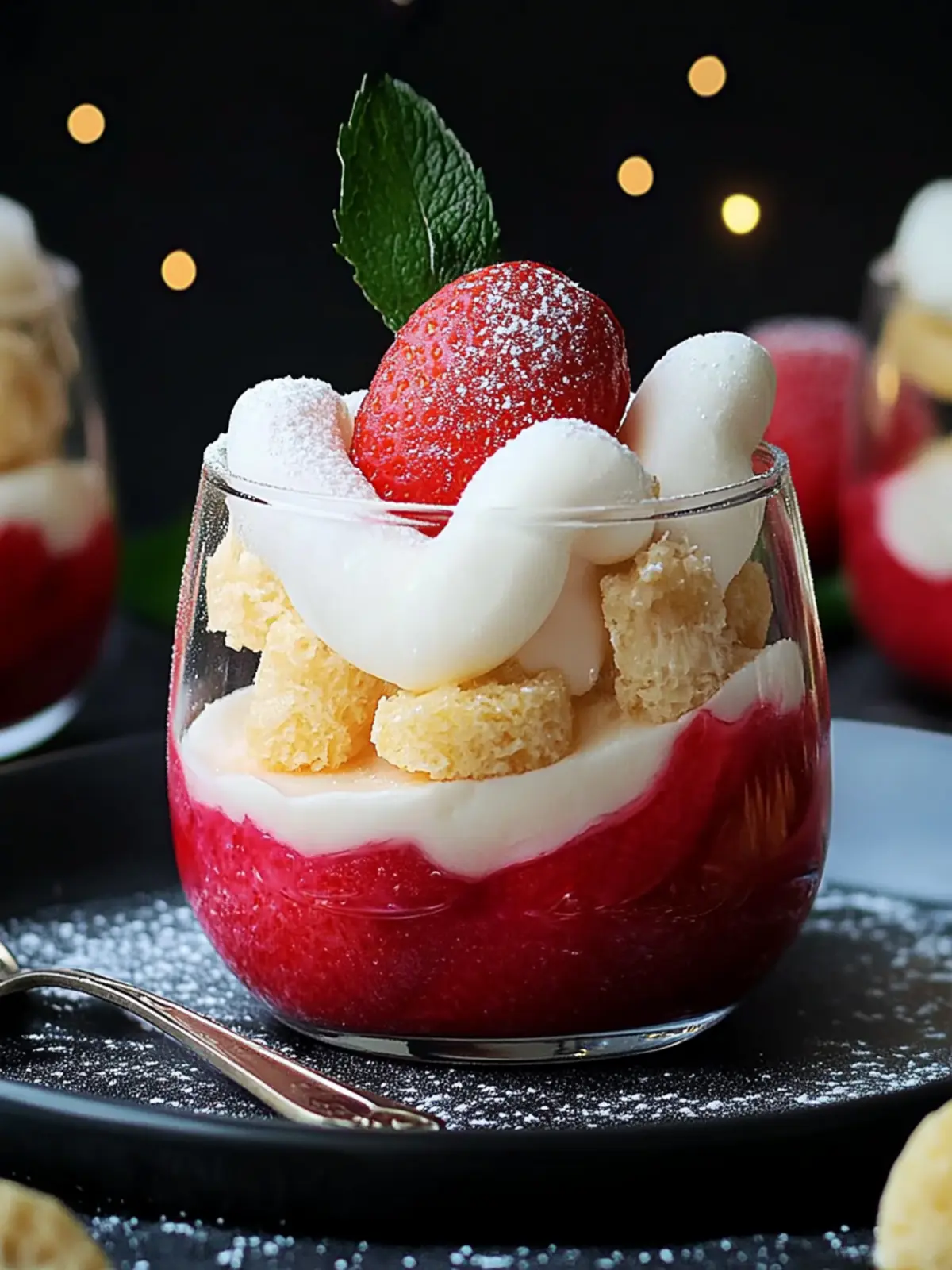 Vanillekipferl Dessert mit Himbeeren für festliche Anlässe 4 Vanillekipferl Dessert mit Himbeeren