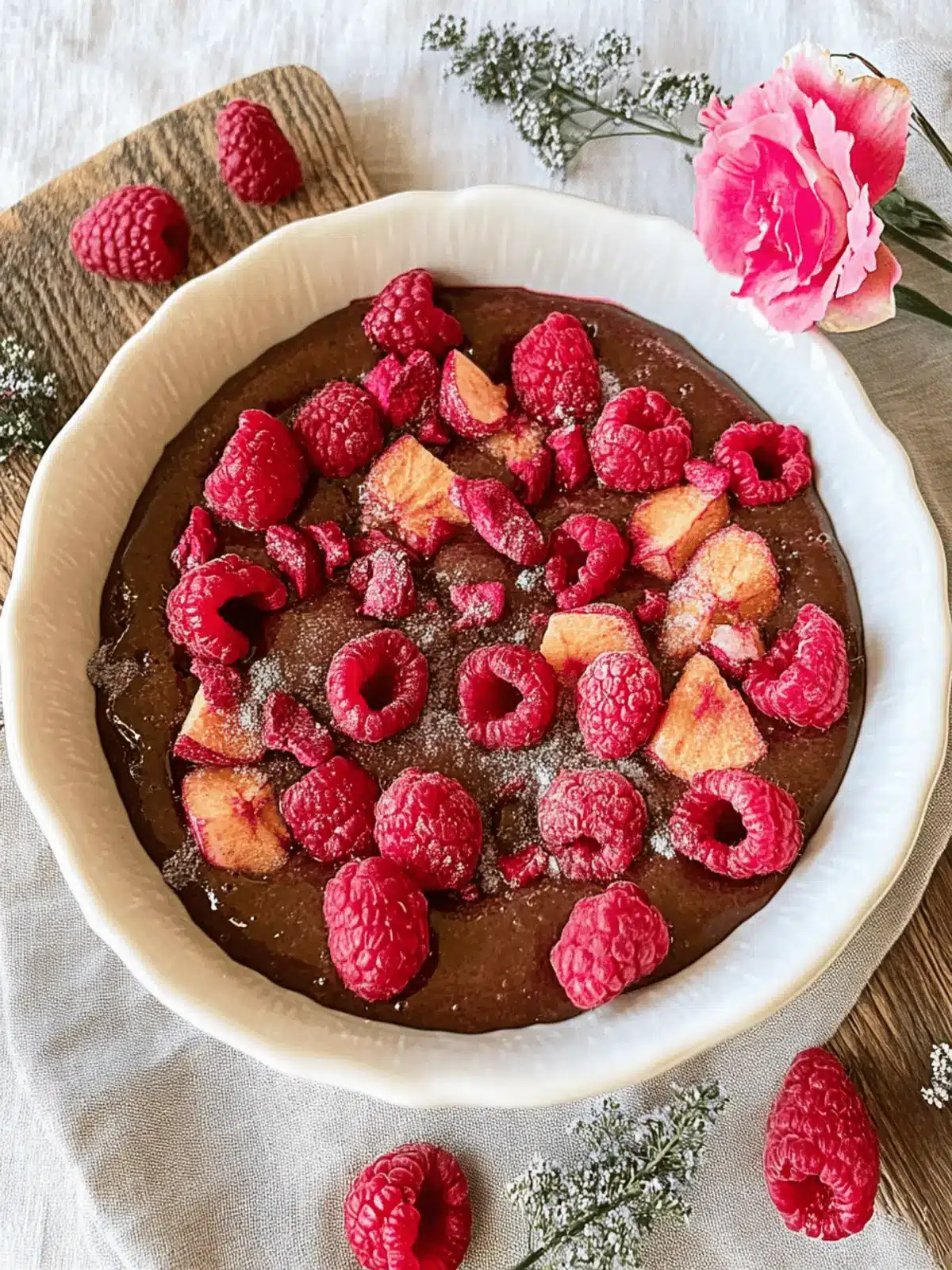 Vegane gebackene Haferflocken mit Himbeeren genießen 4 Vegane gebackene Haferflocken mit Himbeeren