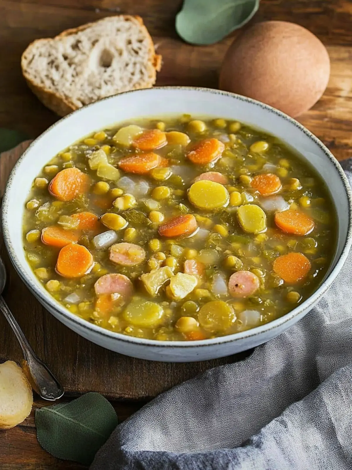 Leckere Erbsensuppe mit Wiener Würstchen 3 Pea stew with delicious Vienna sausages