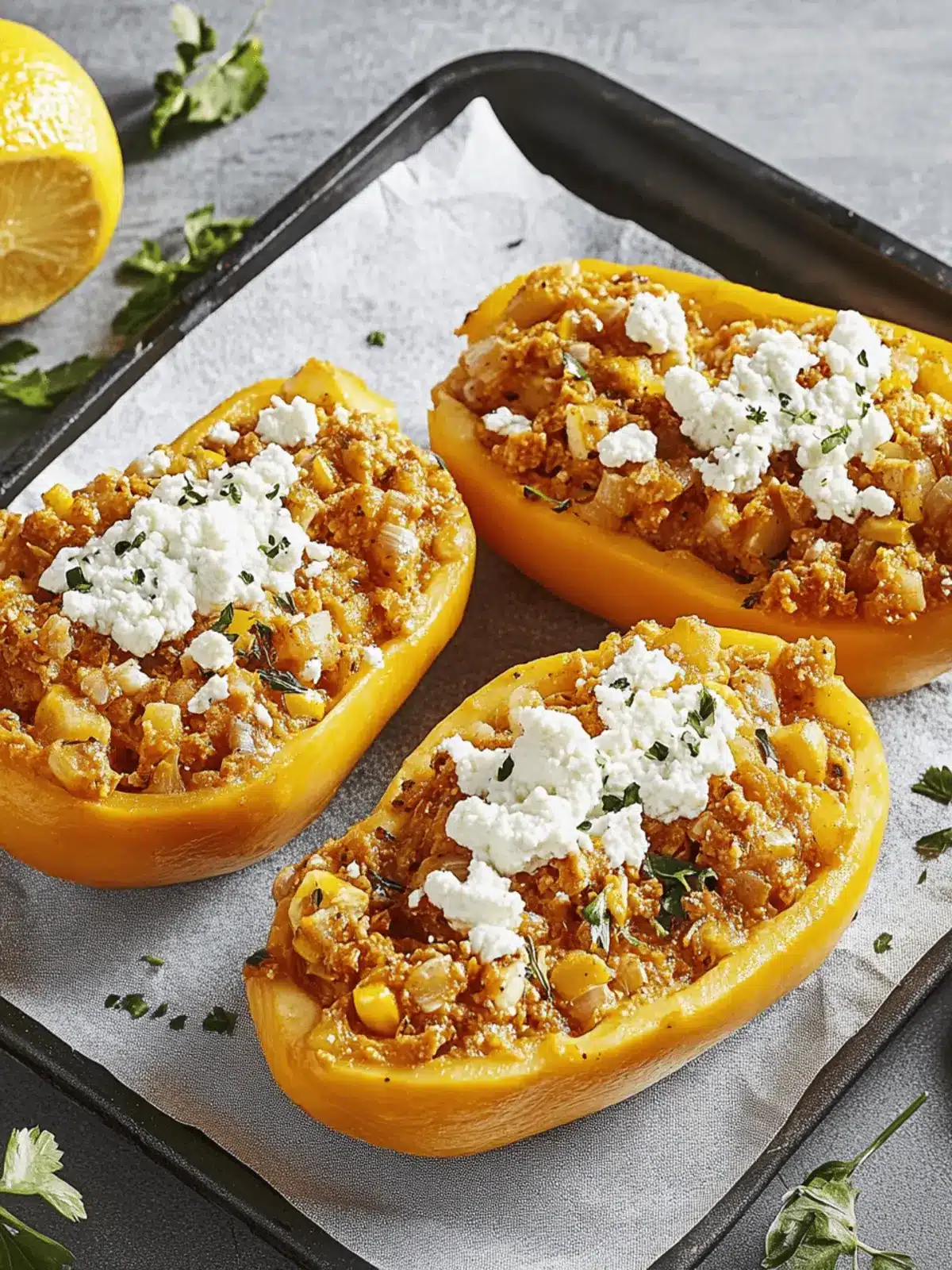 Gefüllter Butternut-Kürbis mit herzhaftem Rindfleisch 3 Gefüllter Butternut-Kürbis