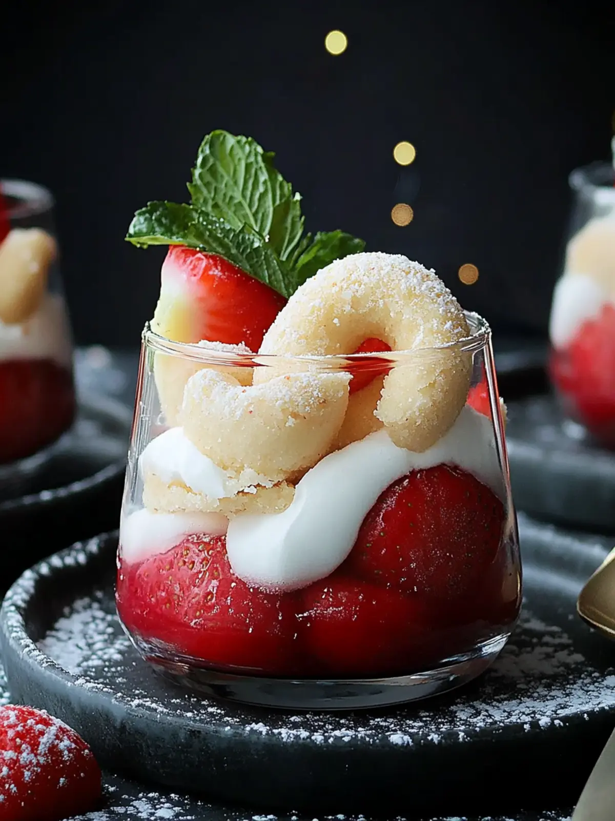 Vanillekipferl Dessert mit Himbeeren für festliche Anlässe 3 Vanillekipferl Dessert mit Himbeeren