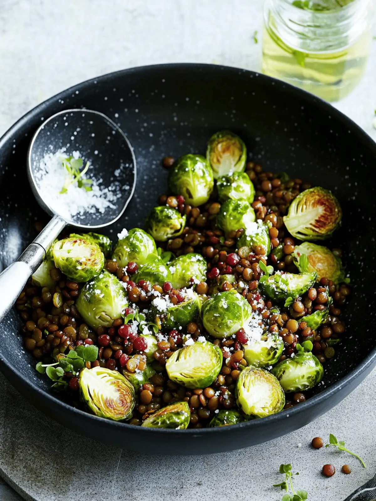 Knusprige Rosenkohl mit Berglinsen für Genuss pur 5 Fried Brussels sprouts with mountain lentils