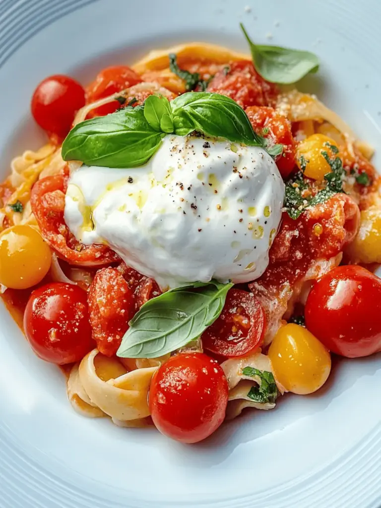 Tomaten-Burrata-Pasta