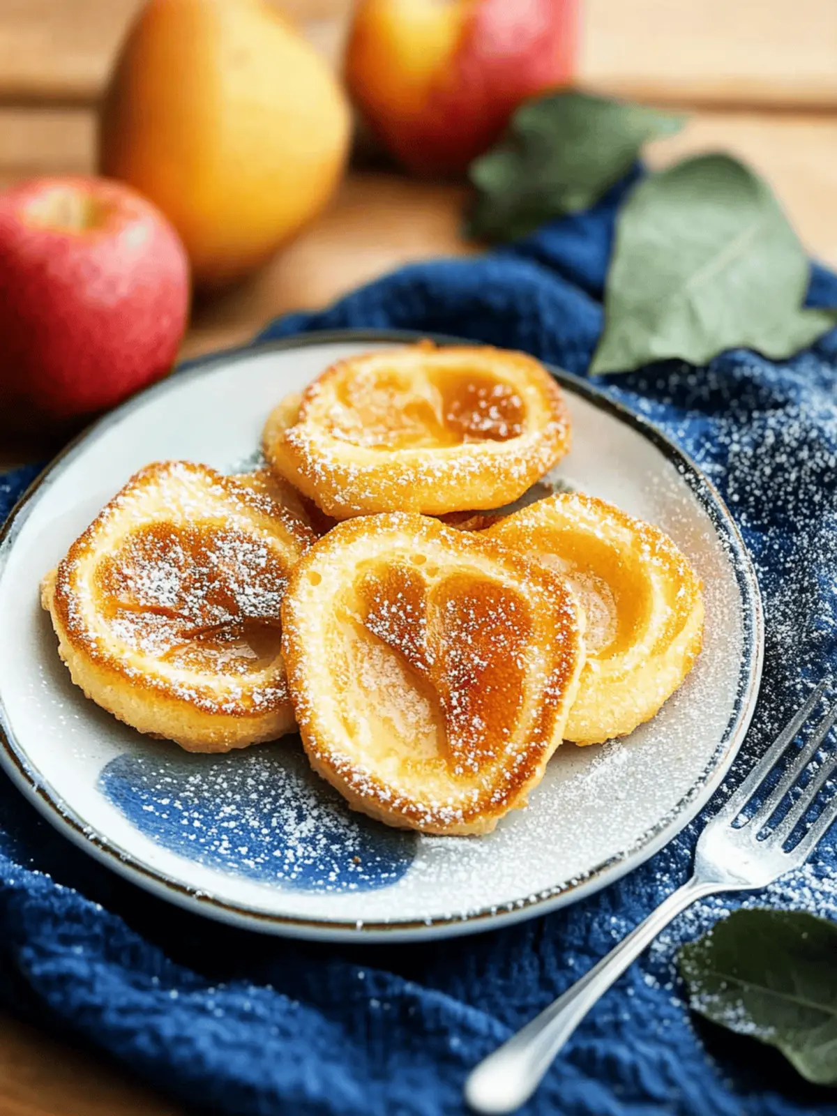 Apfelringe aus einfachem Teig