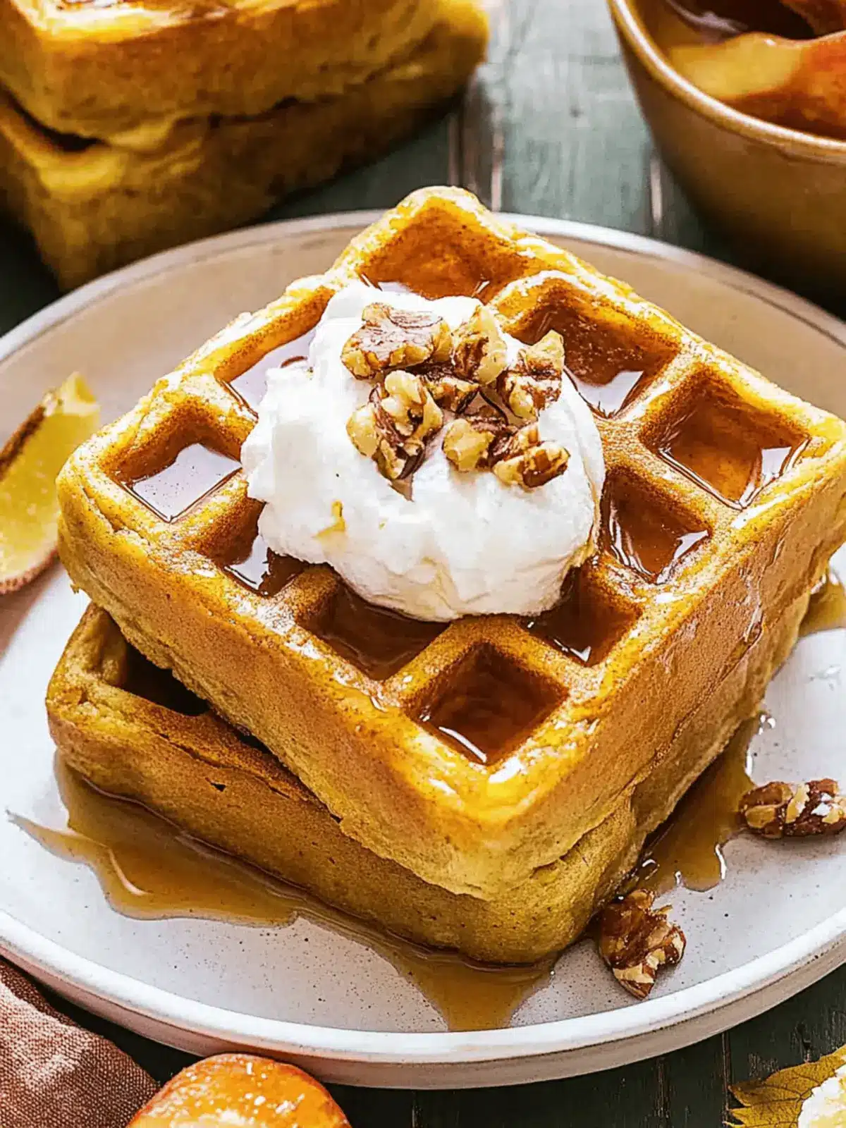 Warme Kürbis Waffeln für gemütliche Herbstfrühstücke 3 Warme Kürbis Waffeln