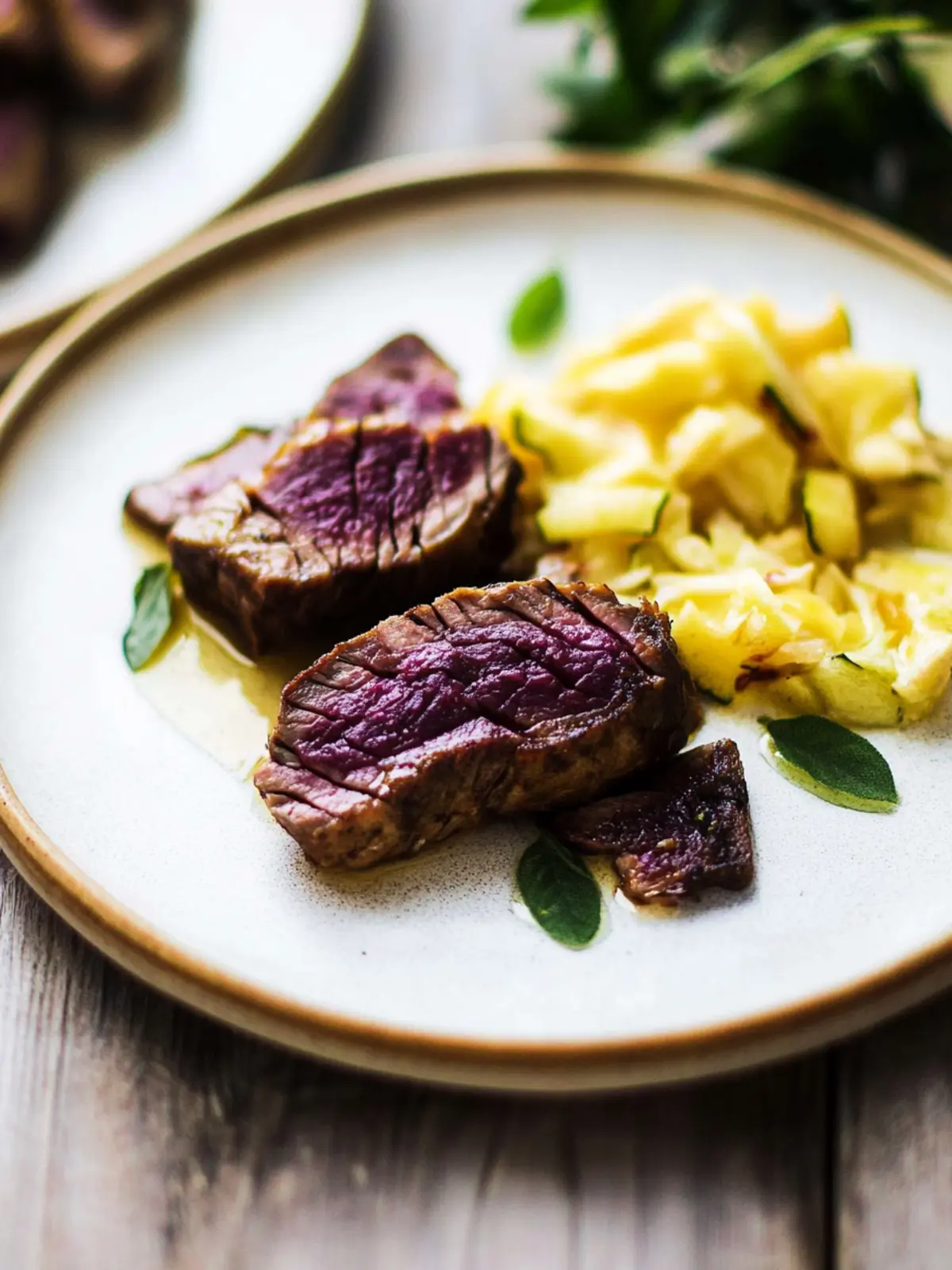 Stressfreie Zubereitung von Gänsebrust mit Rotkohl 5 Stress-free preparation of duck breast - with red cabbage and baked bread dumplings