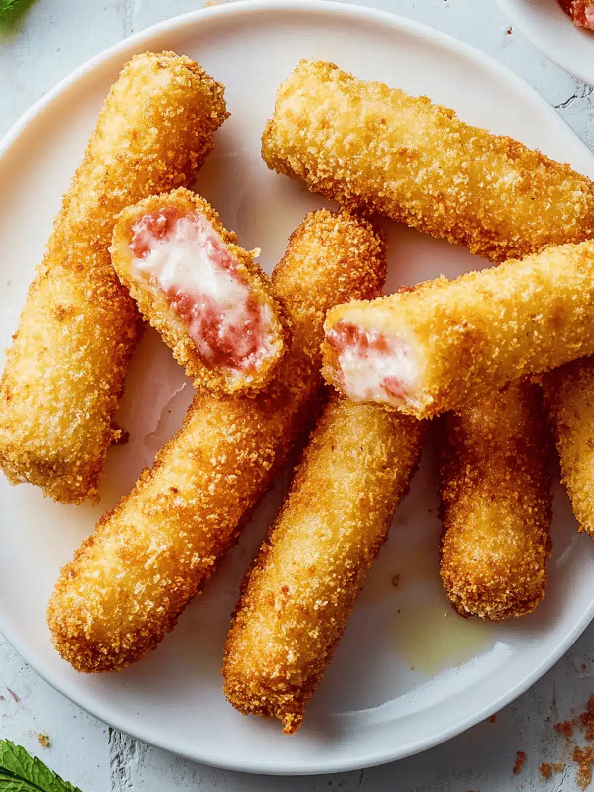 Bratenschinken & Käse Mozzarella Stäbchen Knusprig genießen 2 Bratenschinken & Käse Mozzarella Stäbchen