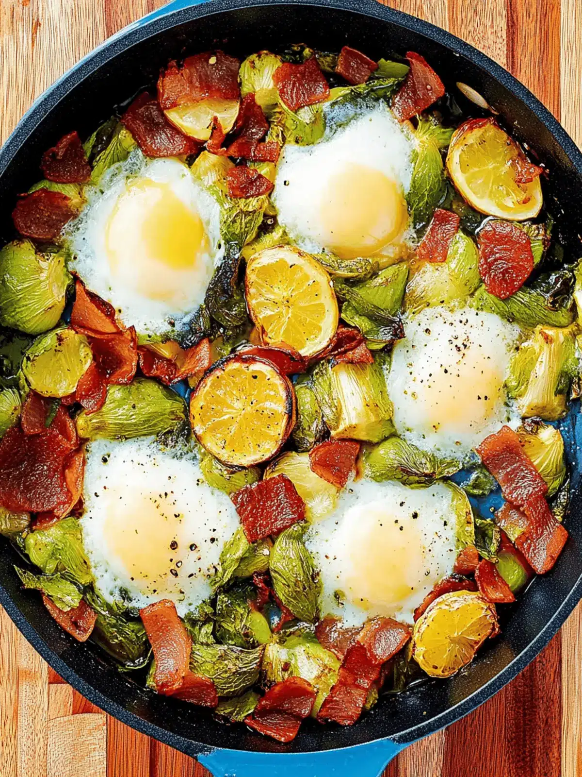 Schnelles Rosenkohl Hash mit Speck und Eiern 4 Rosenkohl Hash