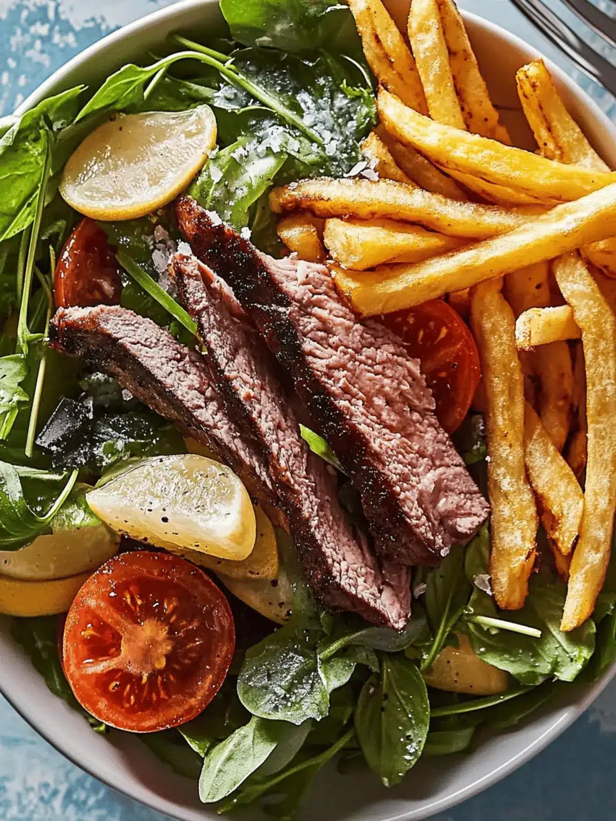 Köstlicher Steak Frites Salat für ein schnelles Abendessen 2 Steak Frites Salat