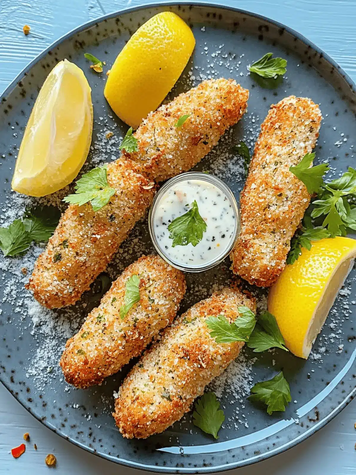 Knusprige gebackene Fischstäbchen für die Familie 3 Knusprige gebackene Fischstäbchen