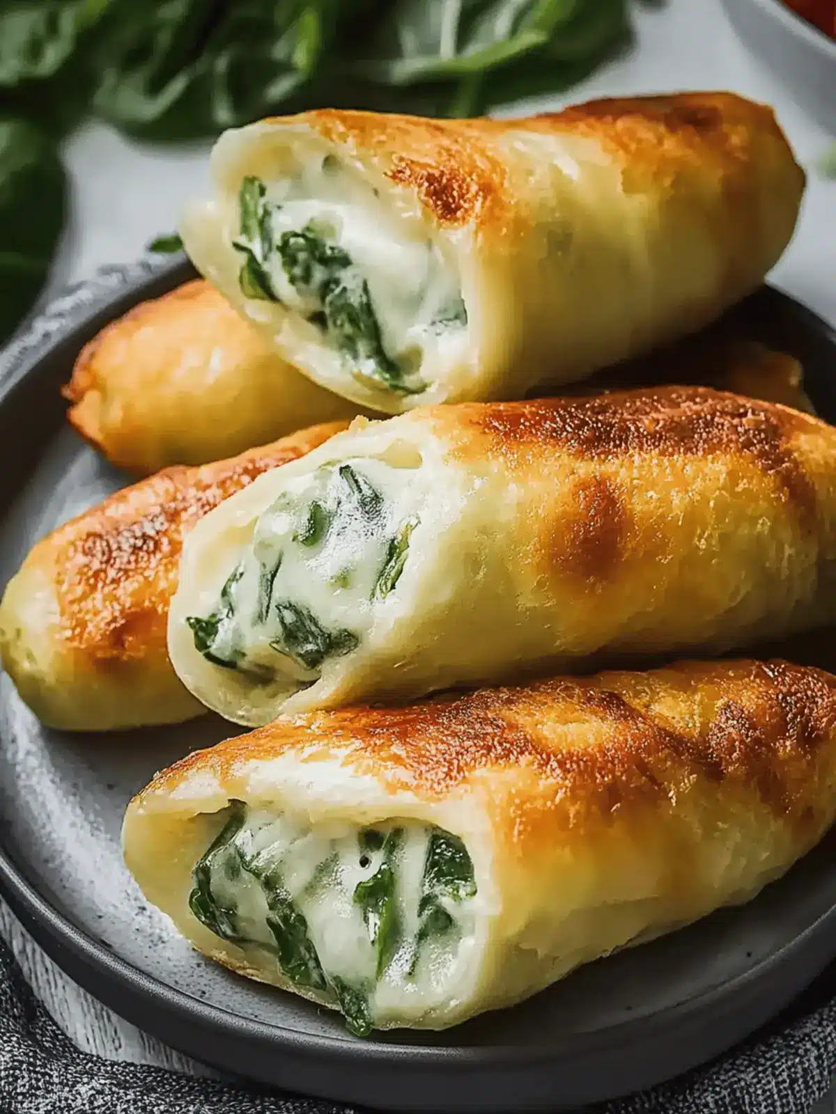 Vegane Kartoffeltaschen mit Spinat-Frischkäse-Füllung 4 Vegan potato pockets with spinach cream cheese filling