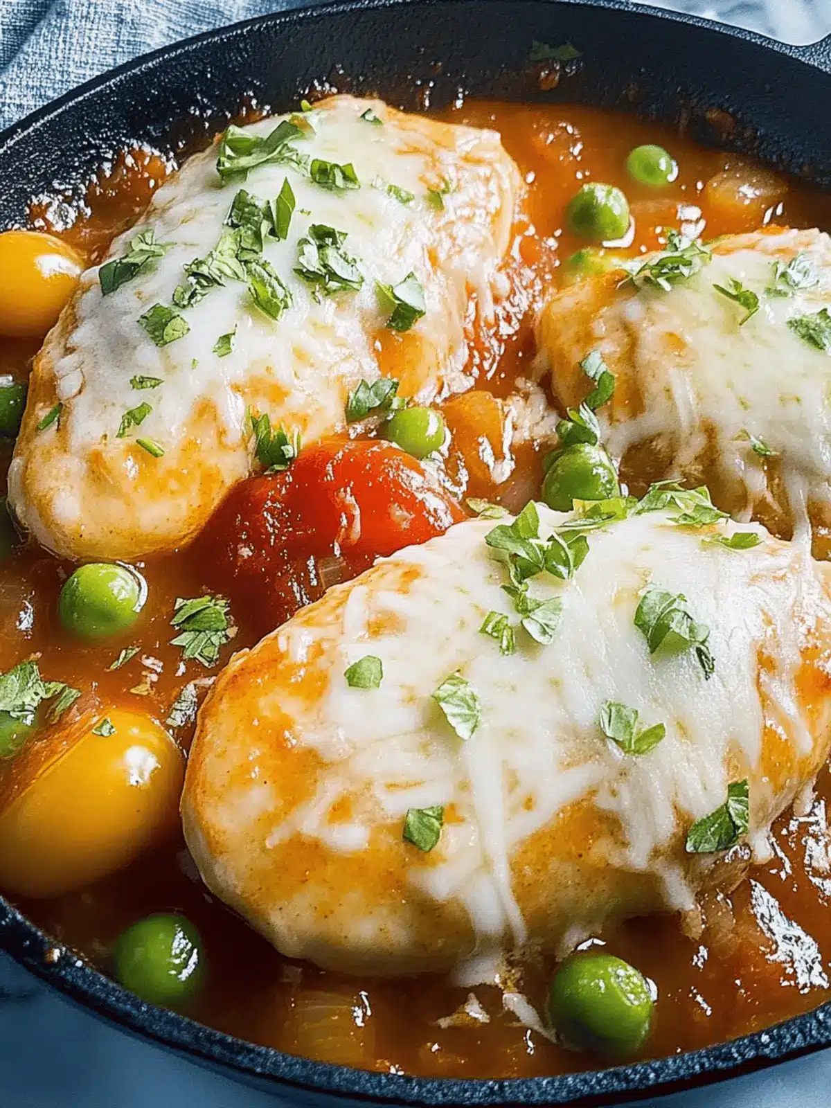 Saftiges Mozzarella-Hähnchen in Tomatensauce 3 Juicy Mozzarella Chicken with Tomato Sauce