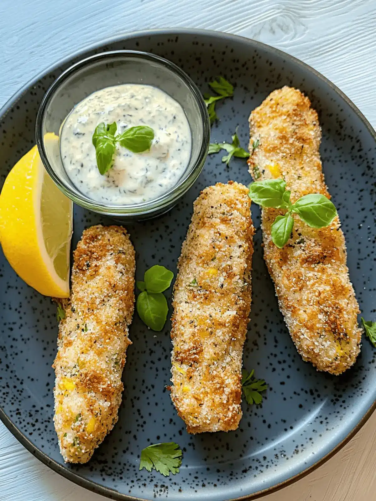 Knusprige gebackene Fischstäbchen für die Familie 4 Knusprige gebackene Fischstäbchen