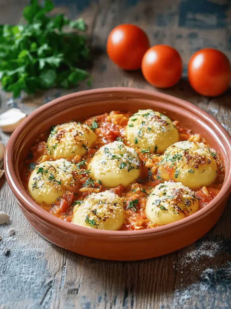 Knödelauflauf mit Linsenbolognese