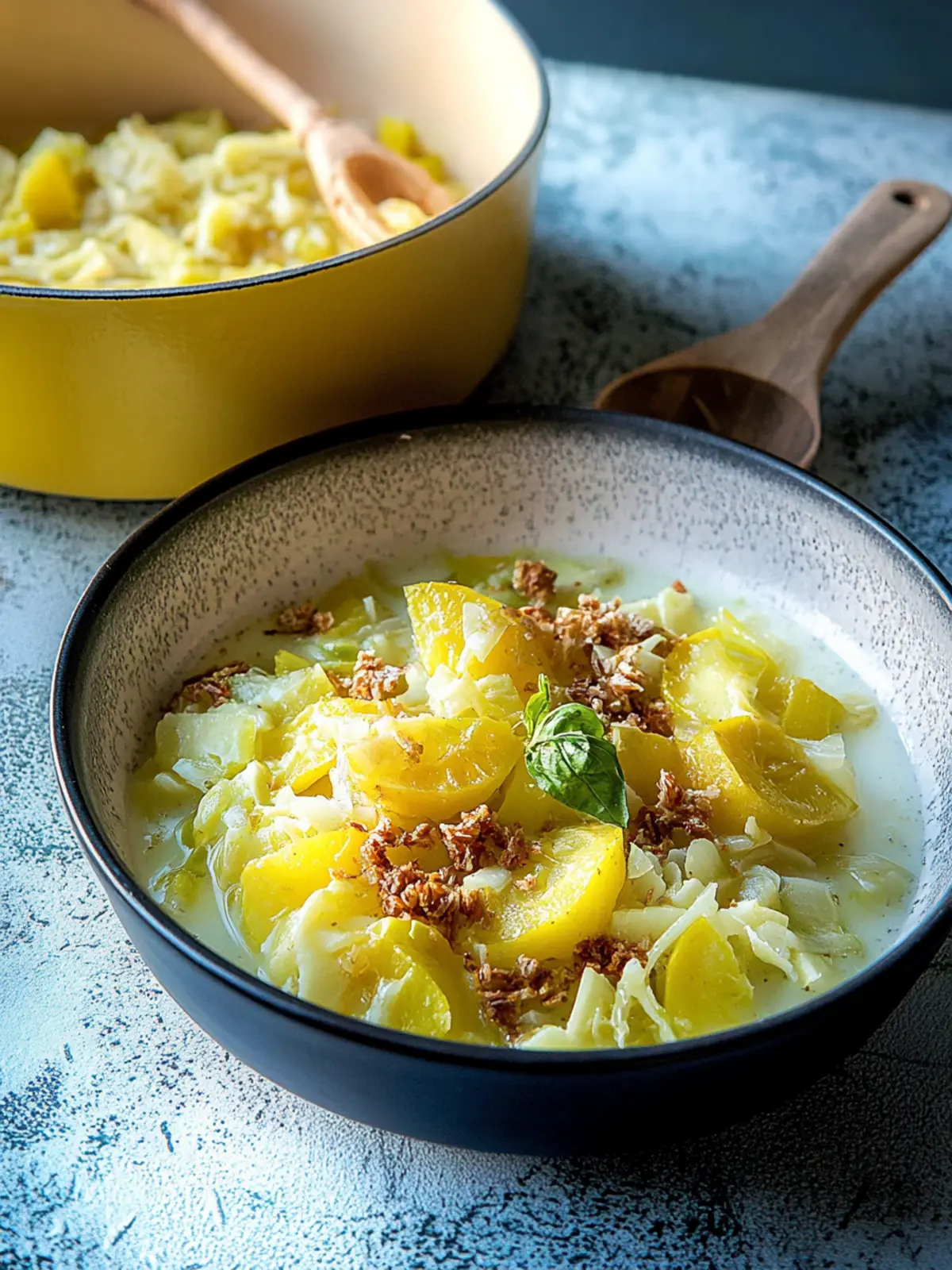 Vegetarischer Wirsing-Eintopf mit Kartoffeln 4 Vegetarian Savoy Cabbage Stew with Potatoes