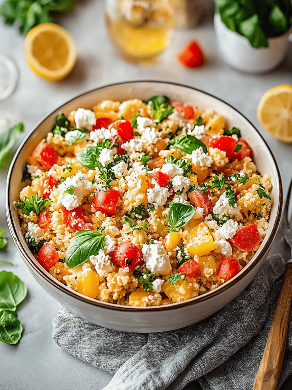 Couscous-Salat mit Feta für gesunde Mahlzeiten 3 Couscous-Salat mit Feta