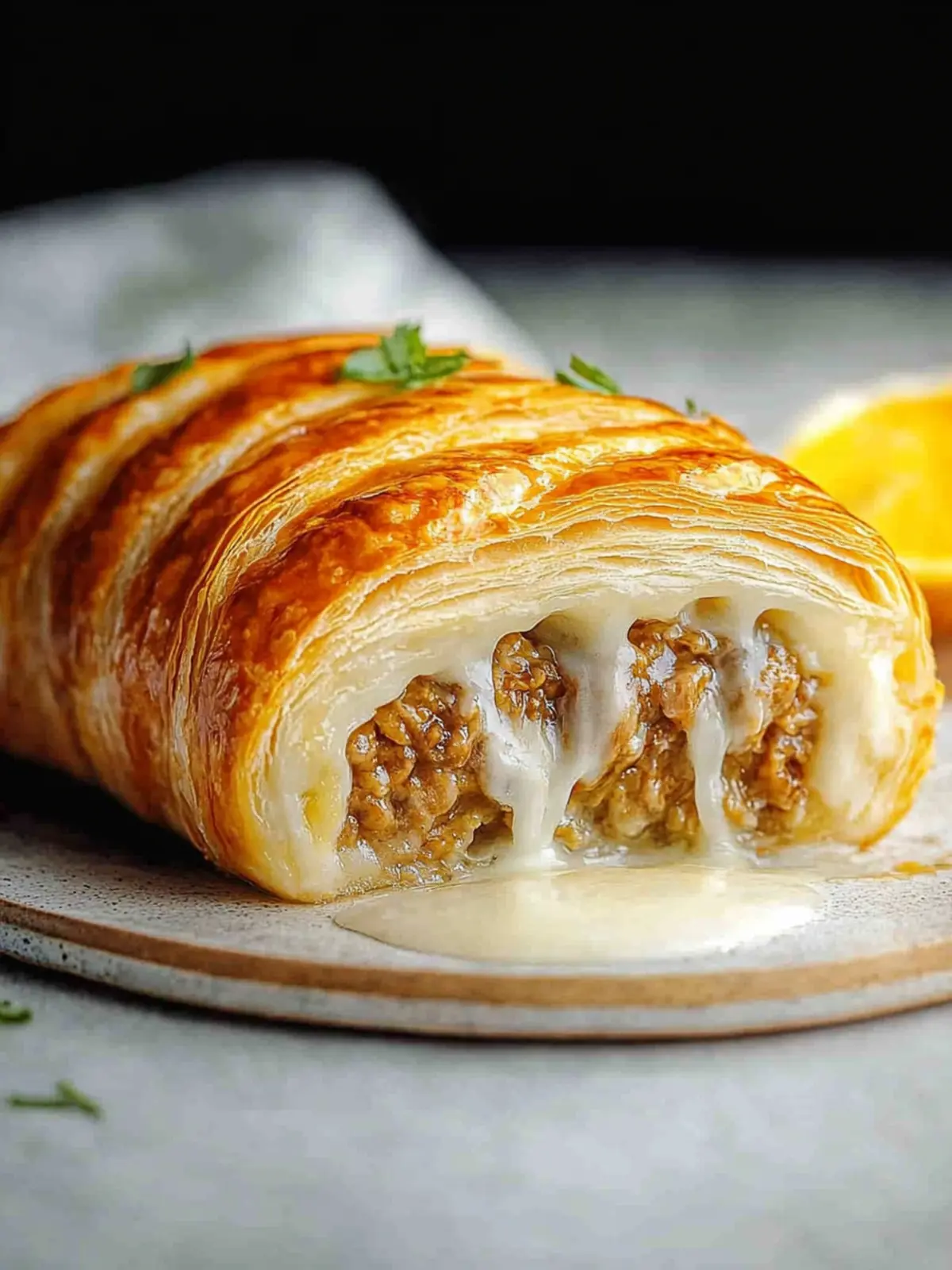 Hackfleischkäseblätterteigrolle für Zuhause genießen 5 Hackfleischkäseblätterteigrolle