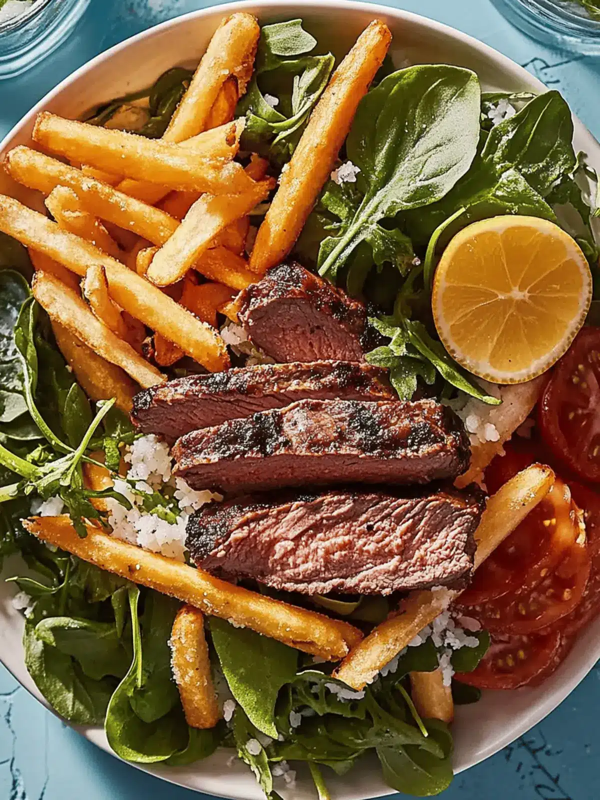 Köstlicher Steak Frites Salat für ein schnelles Abendessen 3 Steak Frites Salat