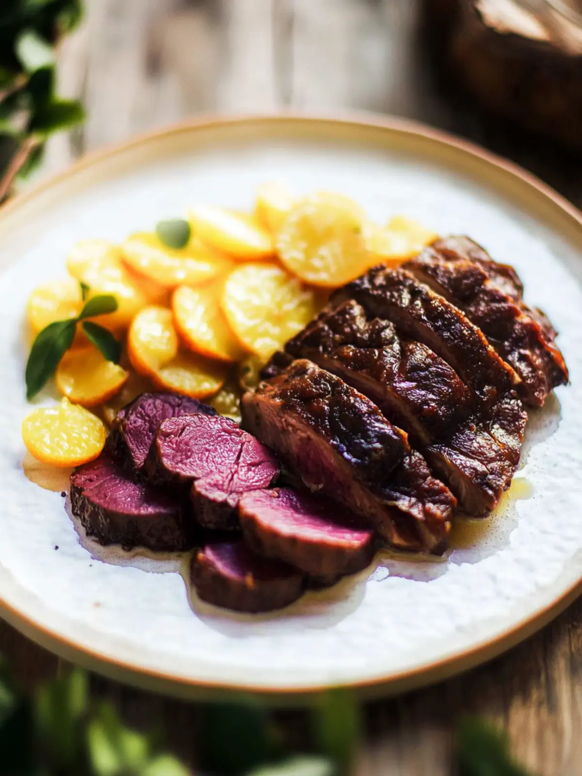 Stressfreie Zubereitung von Gänsebrust mit Rotkohl 2 Stress-free preparation of duck breast - with red cabbage and baked bread dumplings