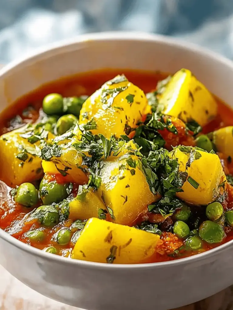 Veganes Kartoffelcurry Spinat Erbsen