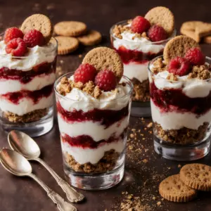 Spekulatius Dessert mit Himbeeren für festliche Anlässe 2 Spekulatius Dessert mit Himbeeren für festliche Anlässe